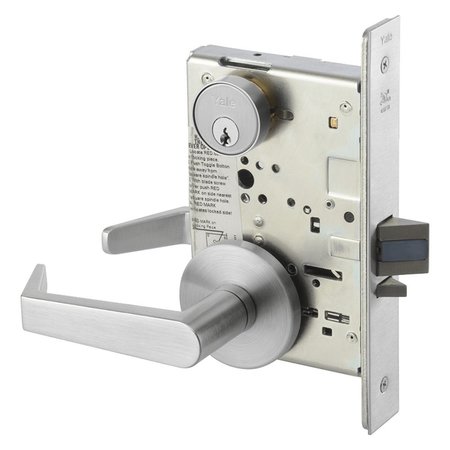 YALE Mortise Storeroom Lock, AUR Trim, Satin Chrome AUR8805FL 626